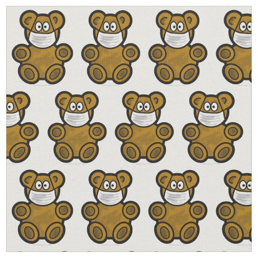 Teddy Bear Portant le tissu de masque à visage (Fermer)