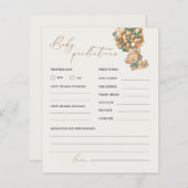 Teddy Bear Predications and Advice Baby shower Gam (Voorkant / Achterkant)