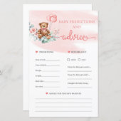 Teddy Bear Predications and Advice Kaart Game (Voorkant / Achterkant)