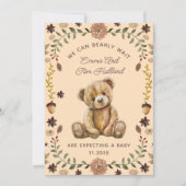 Teddy Bear Pregnancy Gender Neutral Aankondiging (Voorkant)