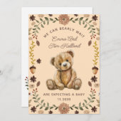 Teddy Bear Pregnancy Gender Neutral Aankondiging (Voorkant / Achterkant)