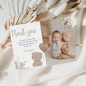 Teddy Bear Premier anniversaire Carte de remerciem