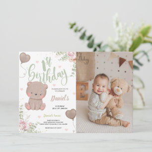Teddy Bear Premier anniversaire Carte photo de l'i