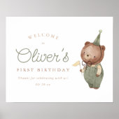 Teddy Bear Première fête d'anniversaire Affiche de (Devant)