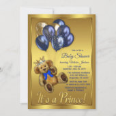 Teddy Bear Prince Baby Shower Invitation (Devant)