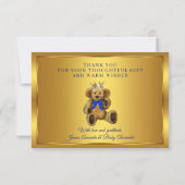 Teddy Bear Prince Baby shower Merci Cartes (Dos)