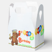 Teddy Bear Prins 1e Verjaardagsfeestje Aangepast Bedankdoosjes (Geopend)