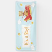 *~* Teddy Bear Pulling Het is een Jongen Stars Moo Spandoek (Verticaal)