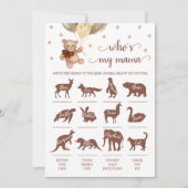 Teddy Bear Qui est ma maman jeu carte Baby shower (Devant)