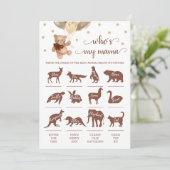 Teddy Bear Qui est ma maman jeu carte Baby shower (Debout devant)