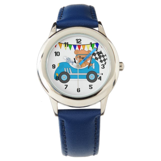 Teddy Bear Race Auto Horloge (Voorkant)