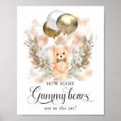 Teddy Bear raden hoeveel? Baby shower game Poster (Voorkant)