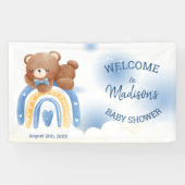 Teddy Bear Rainbow Boys Baby shower Spandoek (Horizontaal)