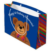 Teddy Bear Rainbow Cute 1e verjaardag Groot Cadeauzakje (Achterkant Gekanteld)