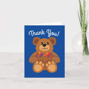 Teddy Bear Rainbow Cute 1e verjaardag Kaart