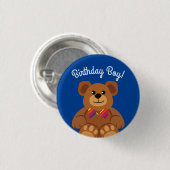 Teddy Bear Rainbow Cute 1e verjaardag Ronde Button 3,2 Cm (Voorkant /achterkant)