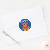 Teddy Bear Rainbow Cute 1e verjaardag Ronde Sticker (Envelop)