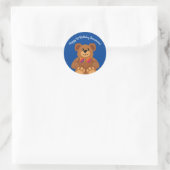 Teddy Bear Rainbow Cute 1e verjaardag Ronde Sticker (Tas)