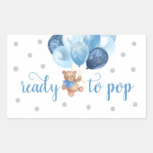 Teddy Bear Ready to Pop Favor Rechthoekige Sticker (Voorkant)