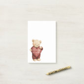 Teddy Bear Red Heart Post-it® Notes (Op bureau)