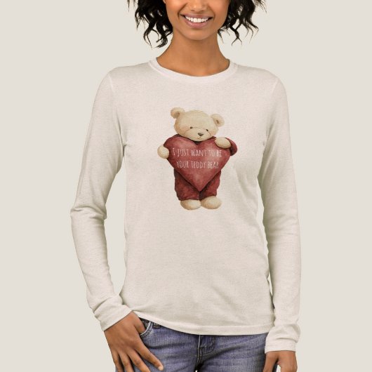 Teddy Bear Red Heart Tri-Blend Shirt (Voorkant)