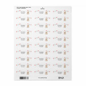 Teddy Bear Return Address Labels White (Full Sheet)