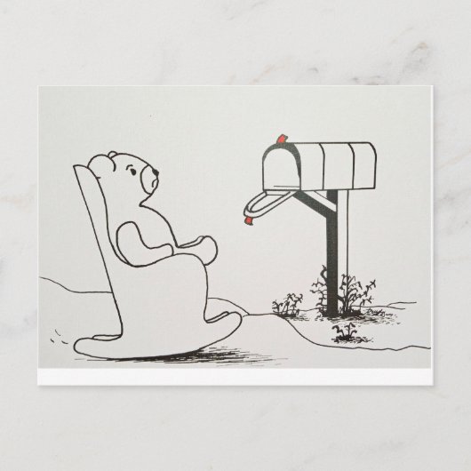 Teddy Bear Rocking and Waiting for some Mail Briefkaart (Voorkant)