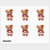 Teddy Bear Ronde Sticker (Vel)