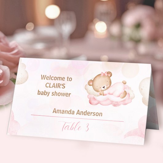 Teddy Bear Roze Meisje Baby shower Tent