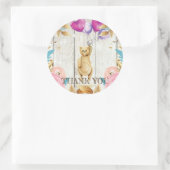 Teddy Bear Rustic Bedankt Ronde Sticker (Tas)