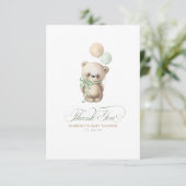 Teddy Bear Sage Baby shower vert Merci (Debout devant)