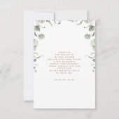 Teddy Bear Sage Baby shower vert Merci (Dos)