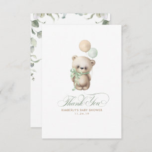 Teddy Bear Sage Baby shower vert Merci