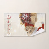 Teddy Bear, Santa Hat, kerstversiering Bad Handdoek (Handdoek)