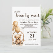Teddy Bear Sexe Baby shower neutre Invitation (Debout devant)