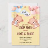 Teddy Bear Sexe Révéler Invitation Ballons (Devant)