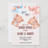 Teddy Bear Sexe Révéler Invitation Ballons (Devant)