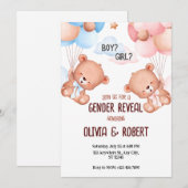 Teddy Bear Sexe Révéler Invitation Ballons (Devant / Derrière)