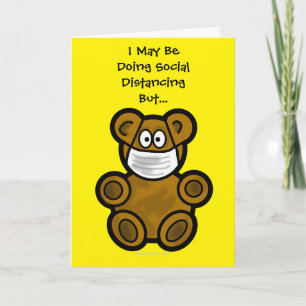 Teddy Bear Social Distancing Carte de voeux