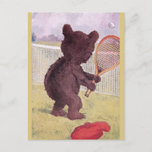 Teddy Bear Speling Tennis Briefkaart