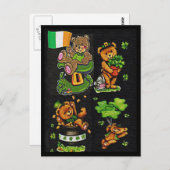 Teddy Bear St. Patrick's Day Collectie Briefkaart (Voorkant / Achterkant)