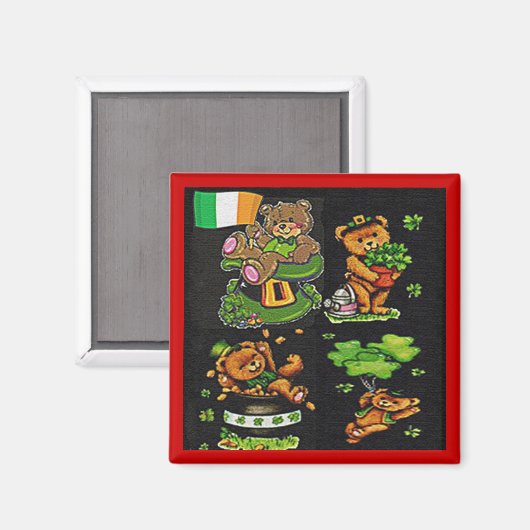 Teddy Bear St. Patrick's Day Collectie Magneet (Voorkant / Achterkant)