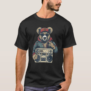 Teddy Bear Street Rap Hip Hop Ghetto Blaster Drip T-shirt