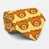 Teddy Bear Stropdas ~ Geel en bruin (Opgerold)