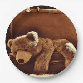 Teddy Bear Suitcase Disposable Paper Borden Papieren Bordje