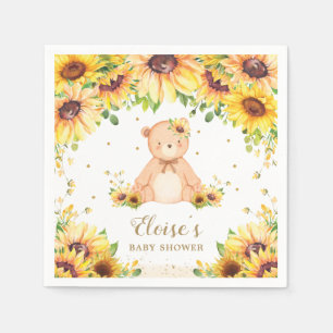 Teddy Bear Sunflower Baby shower Birthday Party Servet