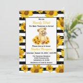 Teddy Bear Sunflower Baby shower Kaart (Staand voorkant)