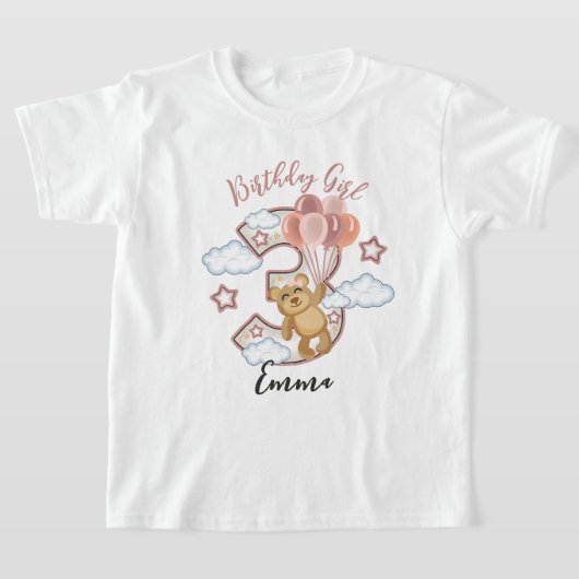 Teddy Bear T-shirts enfant de troisième anniversai (Poser)