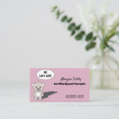 Teddy Bear Talking Print Cute Speech Therapy Visitekaartje (Staand voorkant)