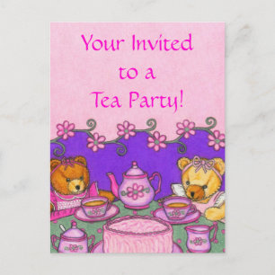 Teddy Bear Tea Party ~ Briefkaart Invitation
